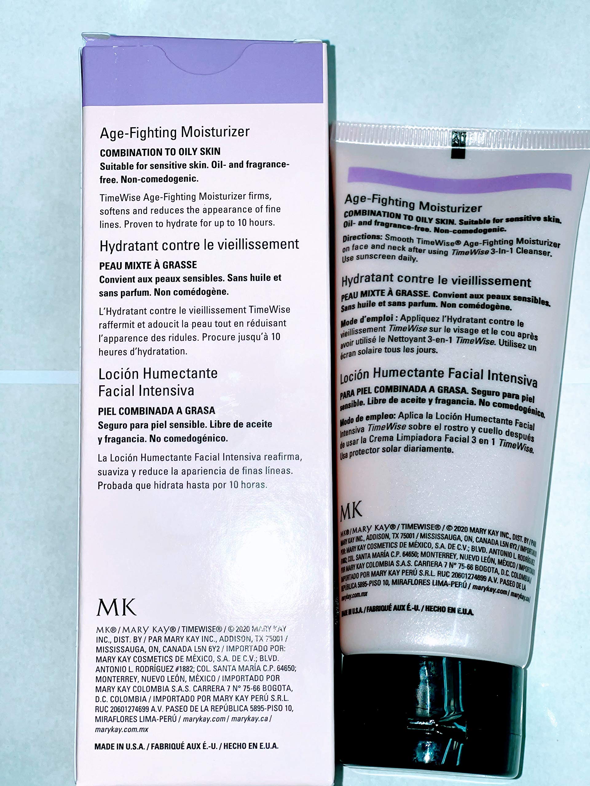 Mary Kay TimeWise moisturizer texture closeup suggests quick absorption without a greasy finish.