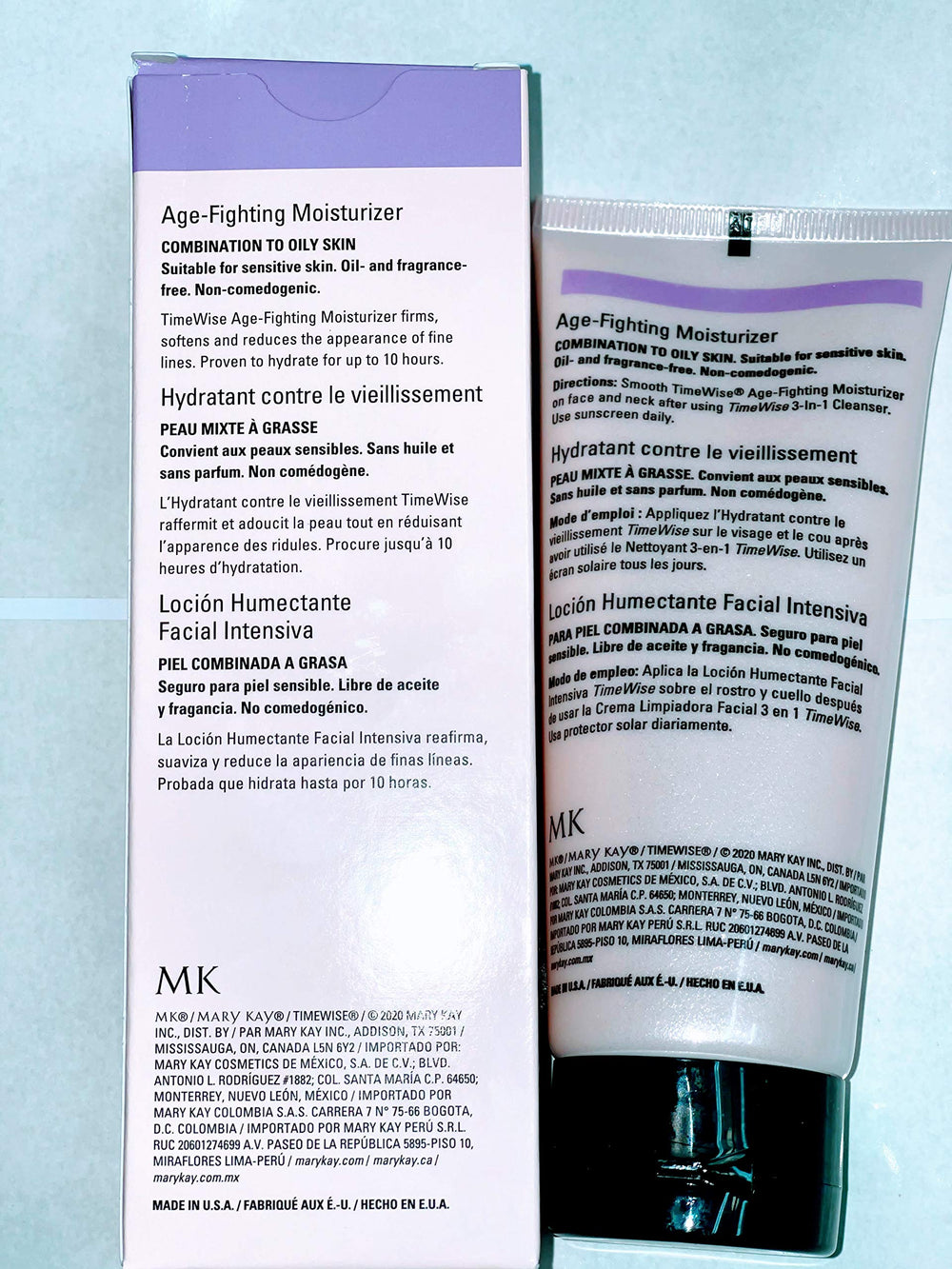 Mary Kay TimeWise moisturizer texture closeup suggests quick absorption without a greasy finish.