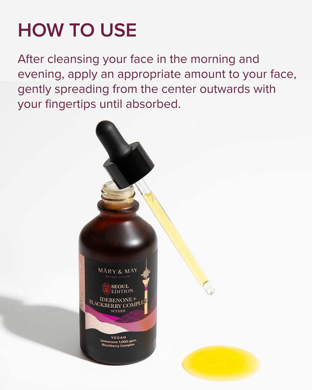 Close-up of antioxidant-rich blackberry complex from Mary&May