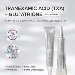 Mary&May Glutathione under-eye cream texture close-up reveals creamy, hydrating formula.