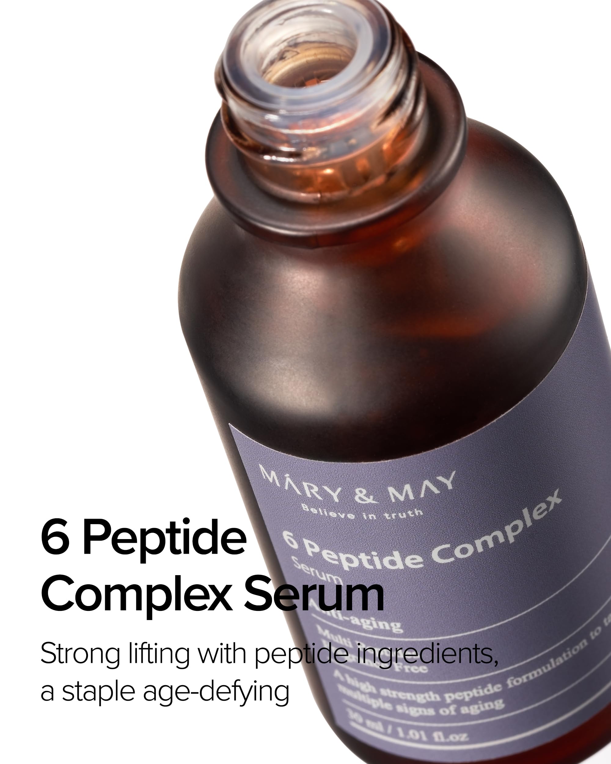 Mary&May serum pump-dispense demonstrating easy daily application.