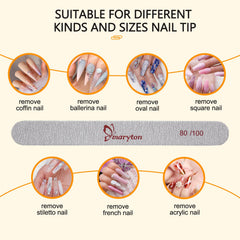 Maryton double-sided nail files with wood handles for precise at home manicures.