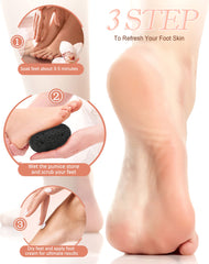 Maryton pumice stone hands elbows demonstrate versatile exfoliation for home care.