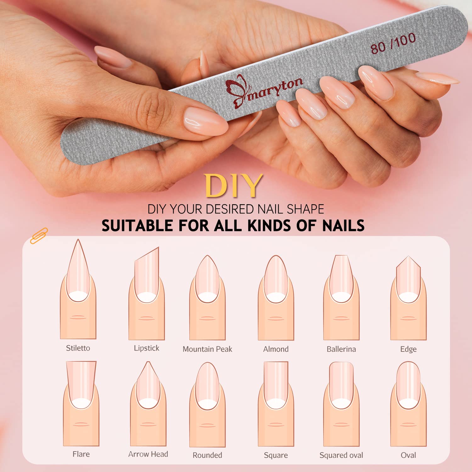Maryton washable emery boards simplify cleaning after manicures.