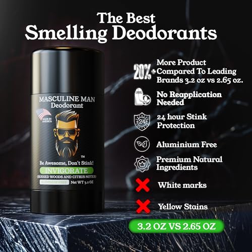 MASCULINE MAN Invigorate deodorant pack-2 front view highlights travel-friendly protection.
