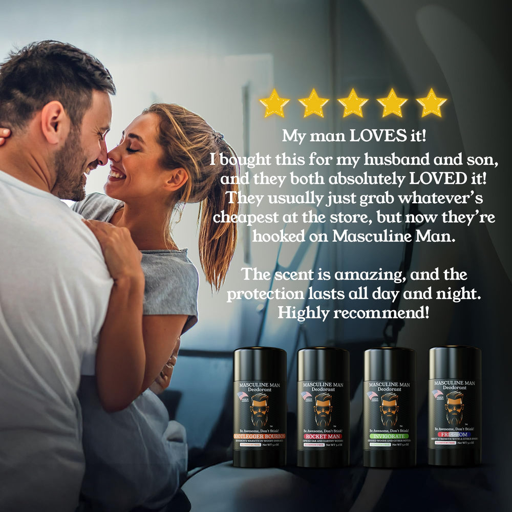 MASCULINE MAN Woodsy citrus fragrance image signals rugged aroma for daily confidence.