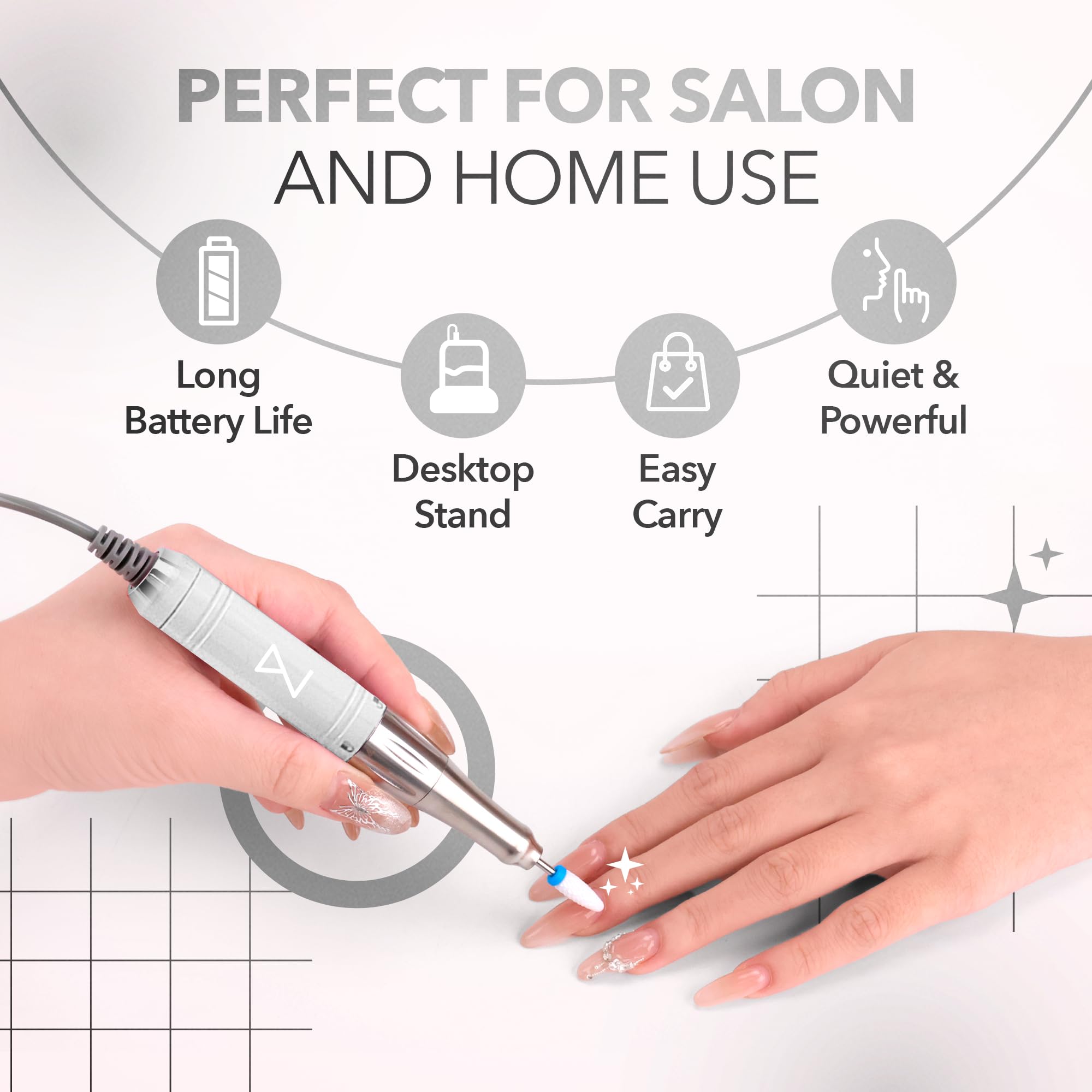 Mase acetone-resistant casing protects drill during manicures