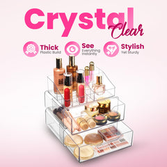 Masirs multi-compartment makeup tray keeps lipstick, brushes, and jewelry neatly organized