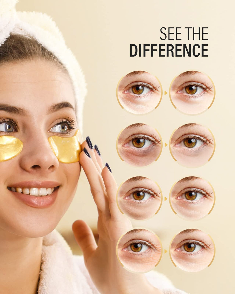 Maskiss 24k Gold eye patches with collagen for gentle rejuvenation