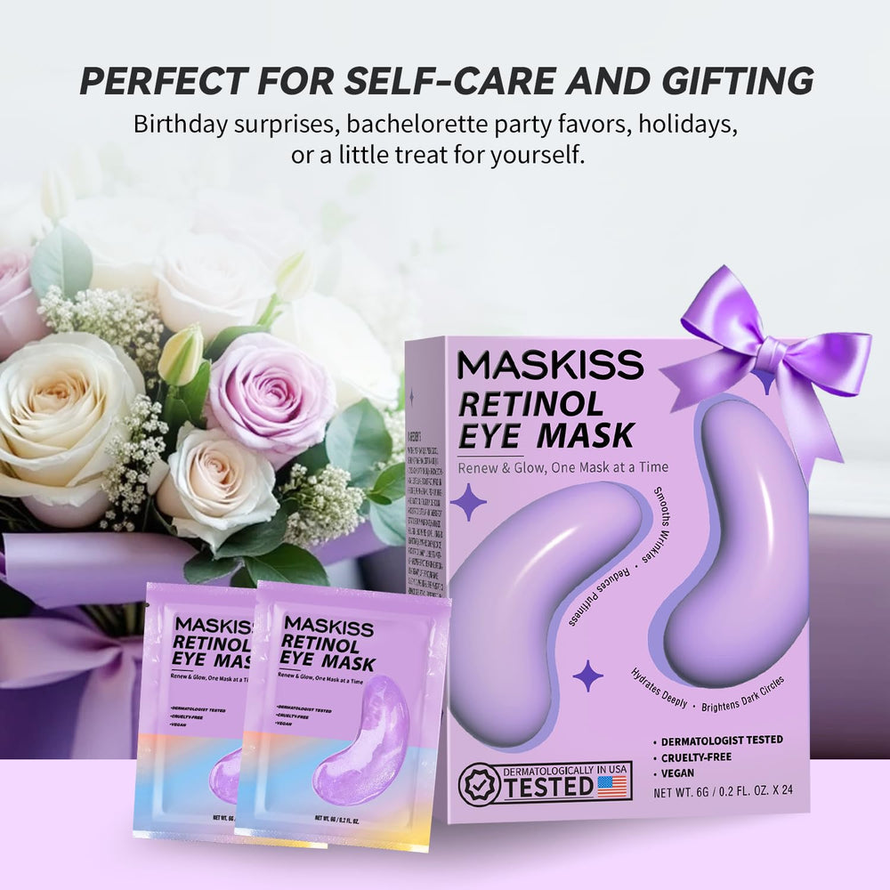 Maskiss eye patches silk texture close-up suggests gentle skin contact.