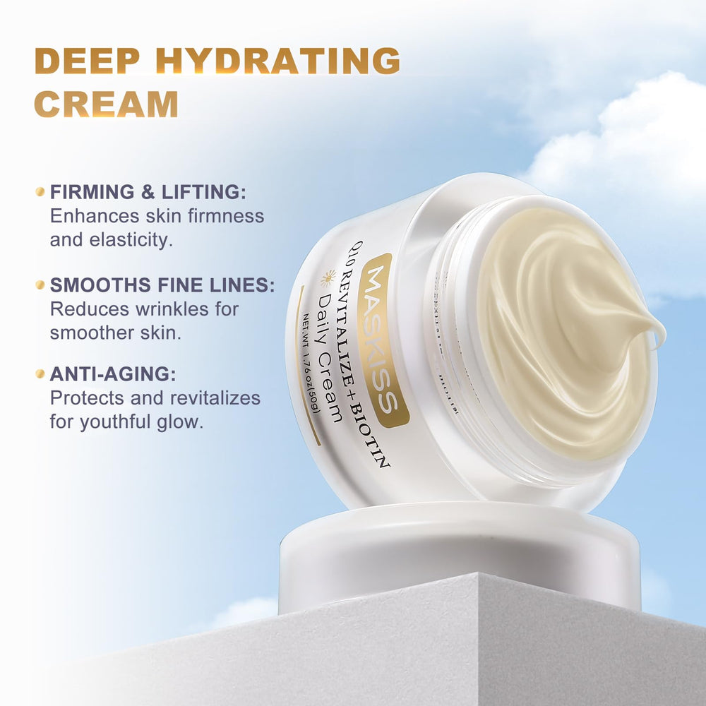 Maskiss quick-absorbing formula shown during application for lightweight moisturization.
