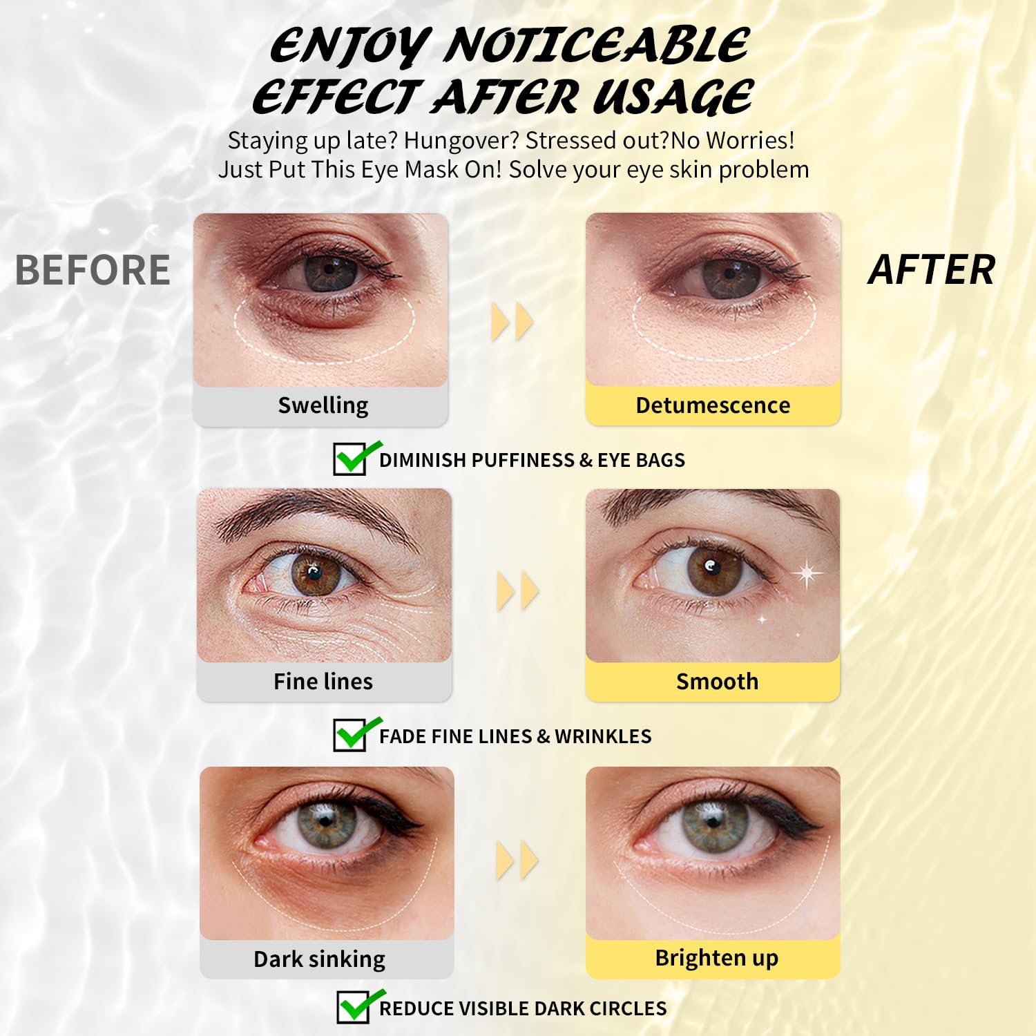Maskiss under-eye patches ingredients caffeine and hyaluronic acid