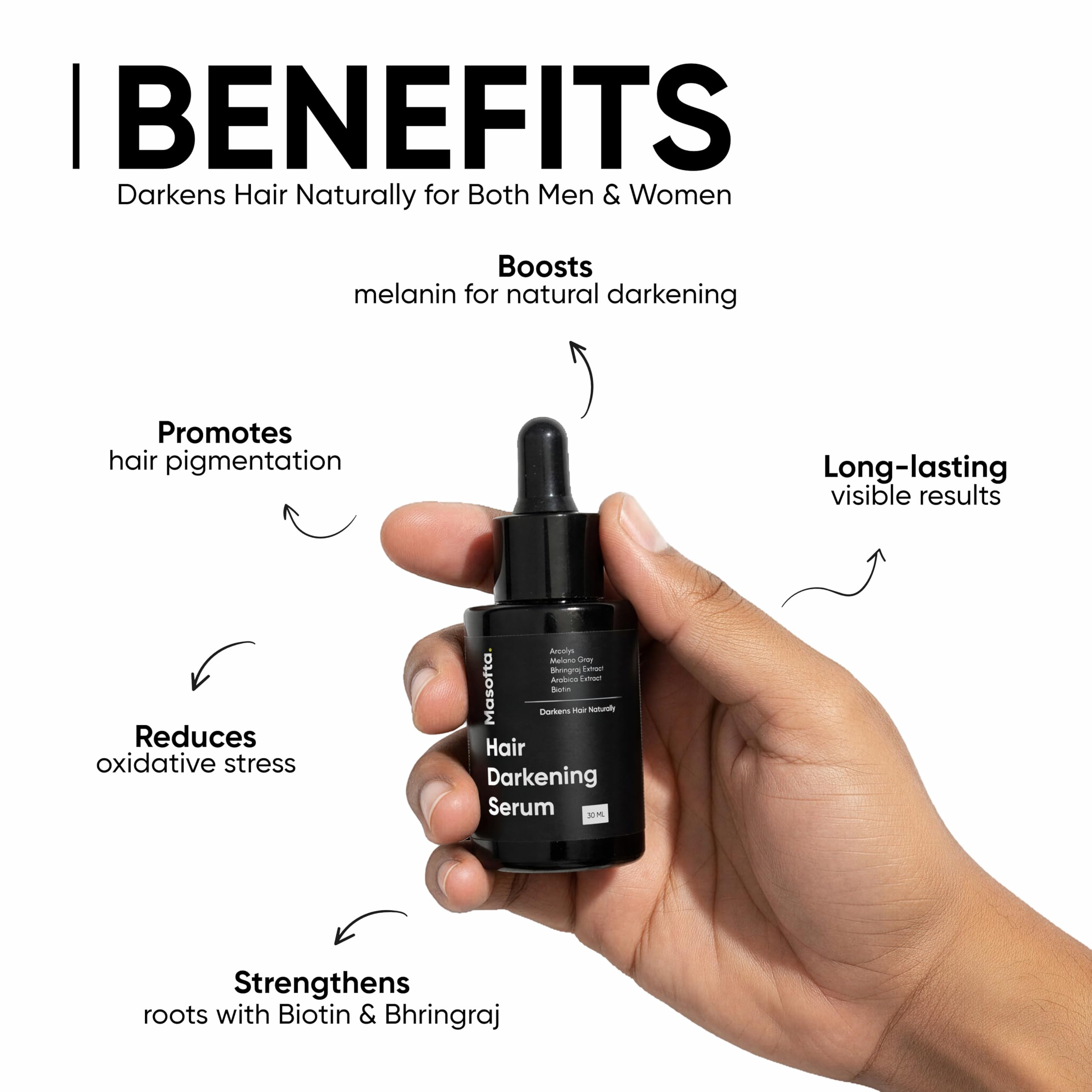 Masofta hair shine close-up showing glossy, healthier-looking strands for a vibrant look.