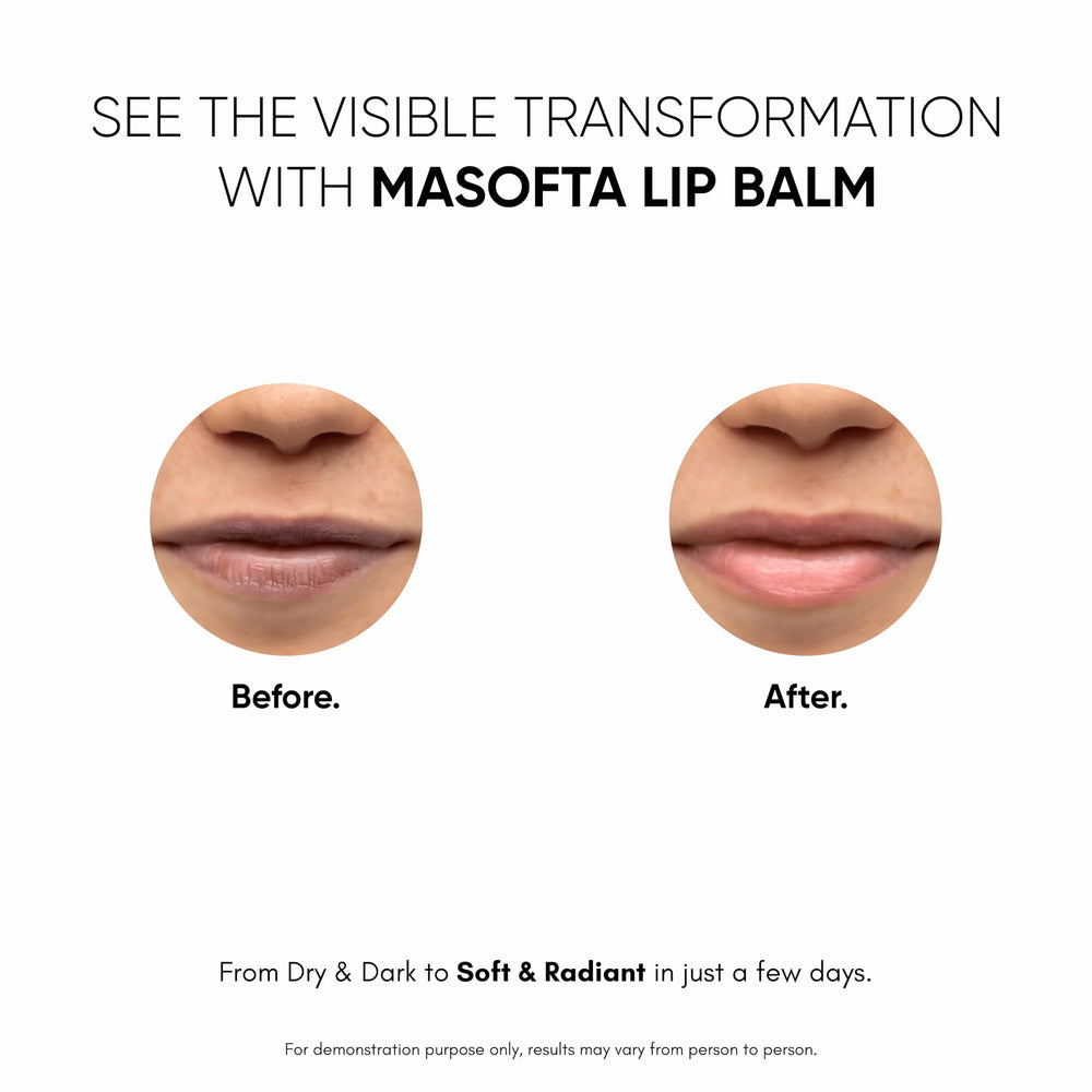 Masofta octocrylene-sunscreen lip-balm in action.