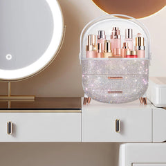 MASSY Egg Shape storage bottom drawers hold lipsticks and brushes neatly within reach