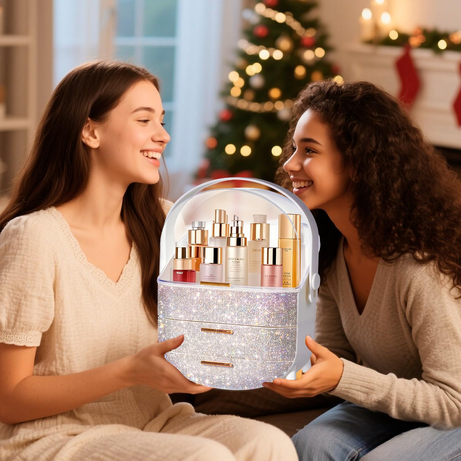 MASSY rhinestone white finish suits gifting and daily beauty rituals with flair