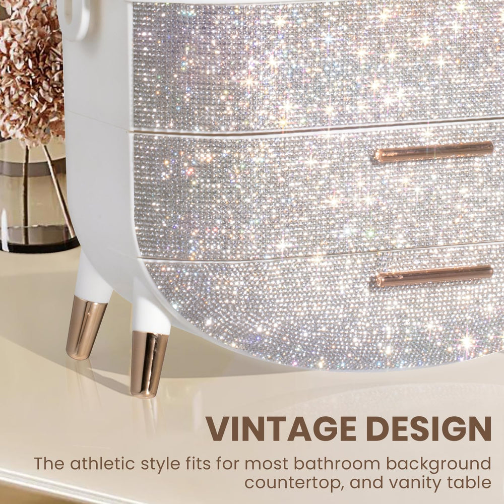MASSY vanity-decor elevates dresser while keeping cosmetics organized