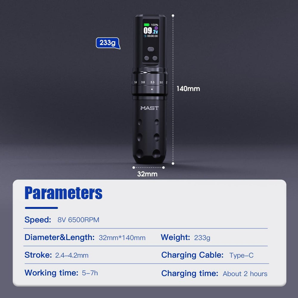 MAST TATTOO Fold2 Pro pro-studio ready with wireless control and reliable power.