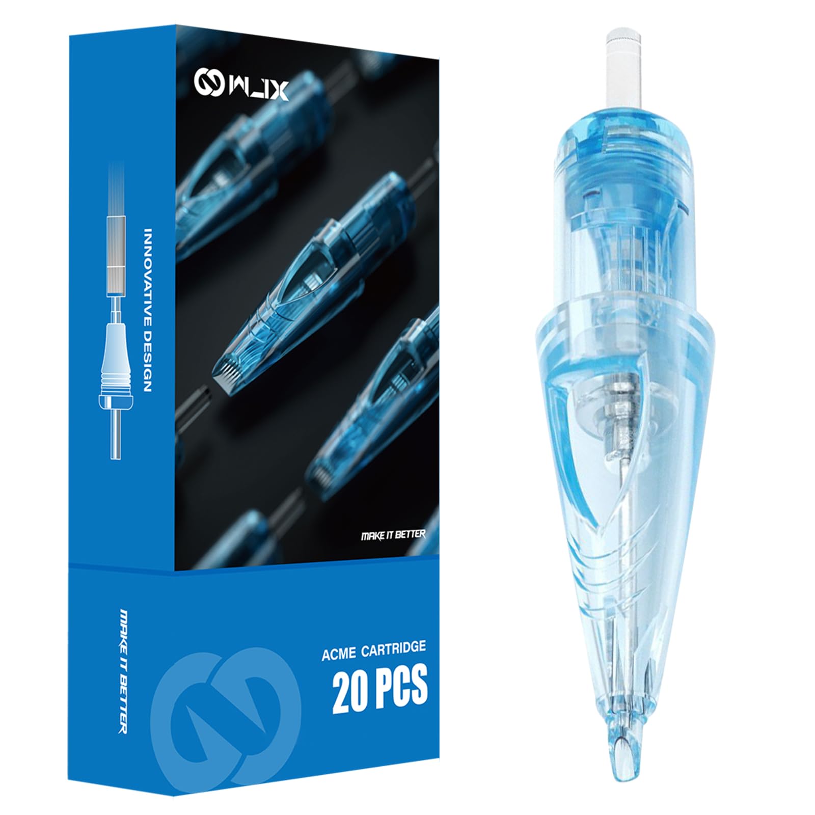 MAST TATTOO WJX 20pcs cartridge pack shot emphasizes ready-to-use needles for consistent results.