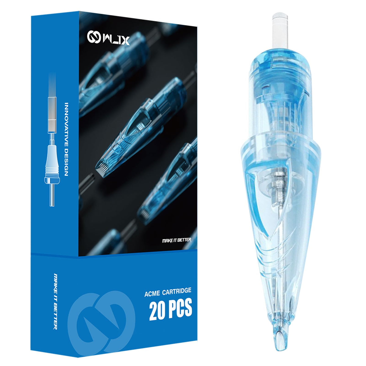 MAST TATTOO WJX 20pcs cartridge pack shot emphasizes ready-to-use needles for consistent results.