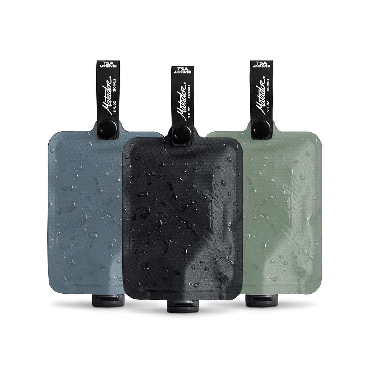 Matador Toiletry Bottles 3-Pack profile view highlighting compact travel design