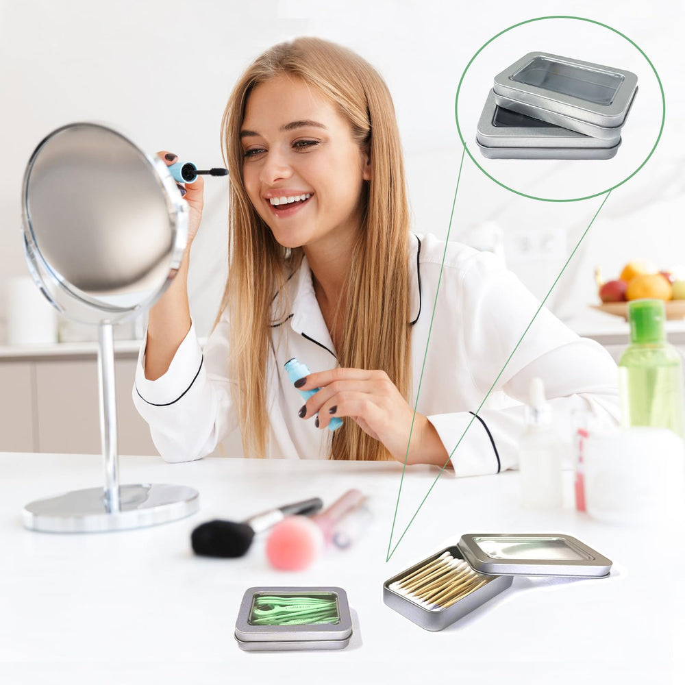 MatFirsmo metal-pvc durable cotton-swab-box sturdy design for repeated use.