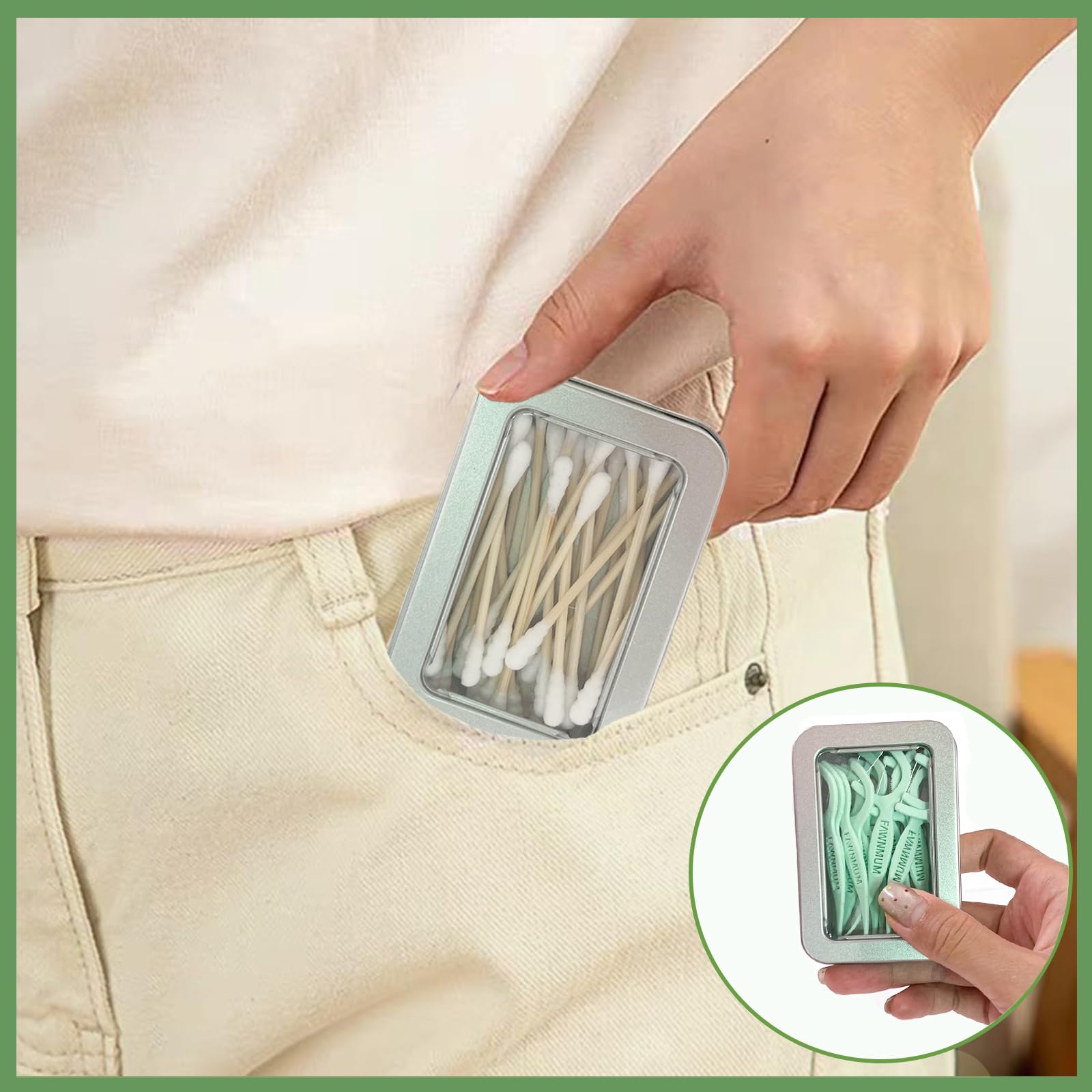 MatFirsmo two-pack cotton-swab-holder convenient for travel or home use.
