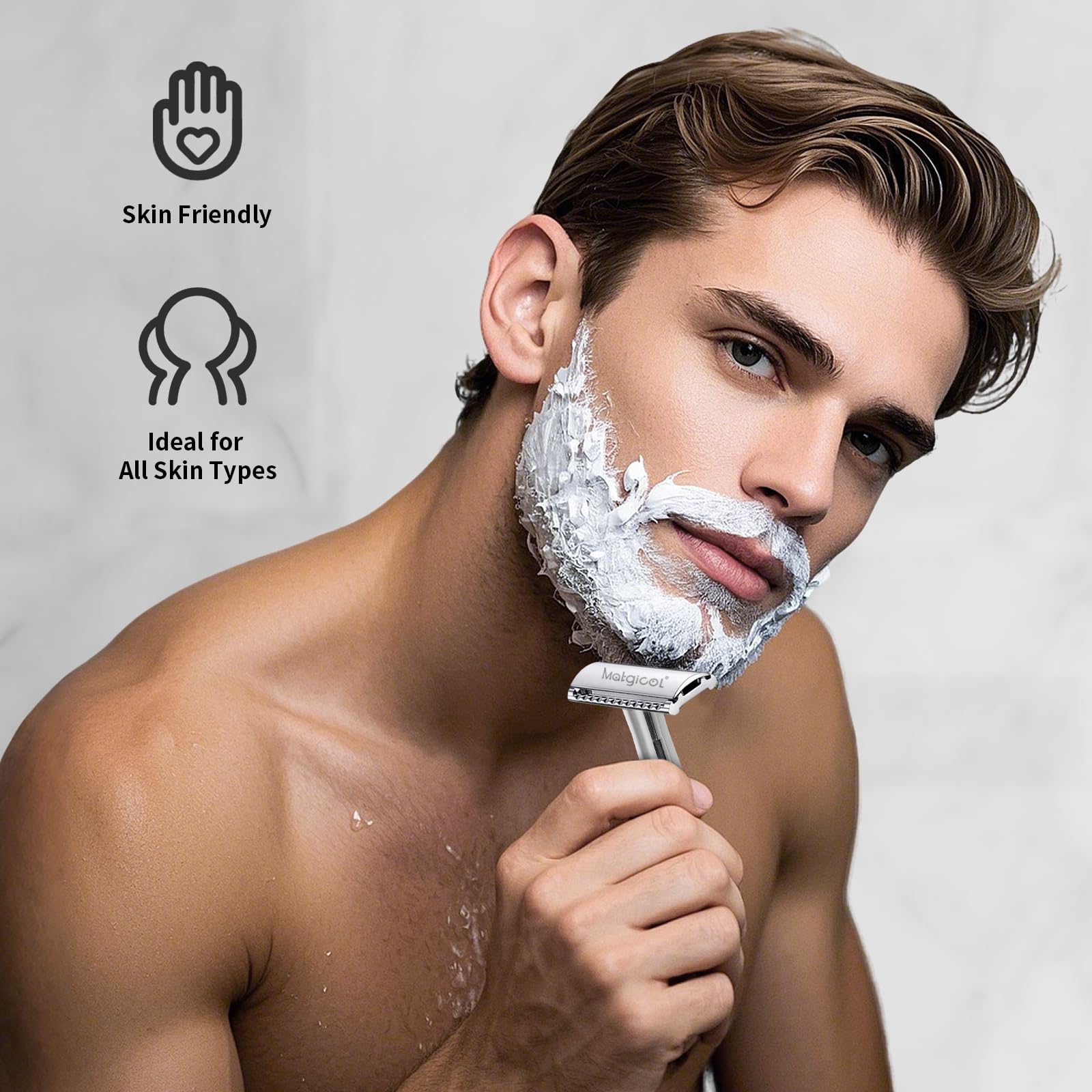 MATGICOL safe-razor blades ideal for straight-razor users seeking precise edges