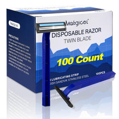 MATGICOL disposable razor bulk pack for travel and hotels, easy bulk storage.