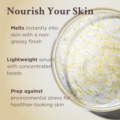 MATKAS Serum being applied to the cheek suggests quick absorption and glow