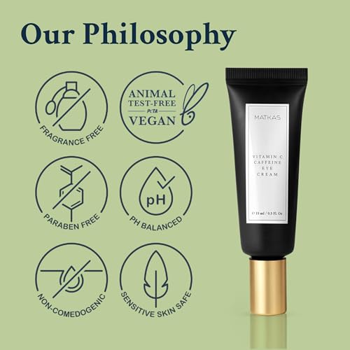 MATKAS cruelty-free pH-balanced eye cream packaging shot suggesting gentle care for sensitive skin.