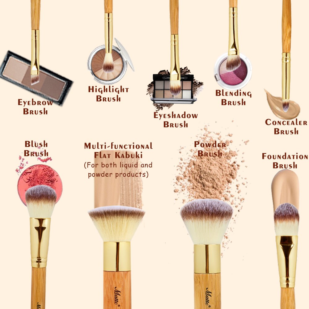 Matto makeup brush set featuring dense bristles for precise application.