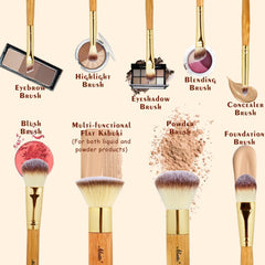 Matto makeup brush set featuring dense bristles for precise application.