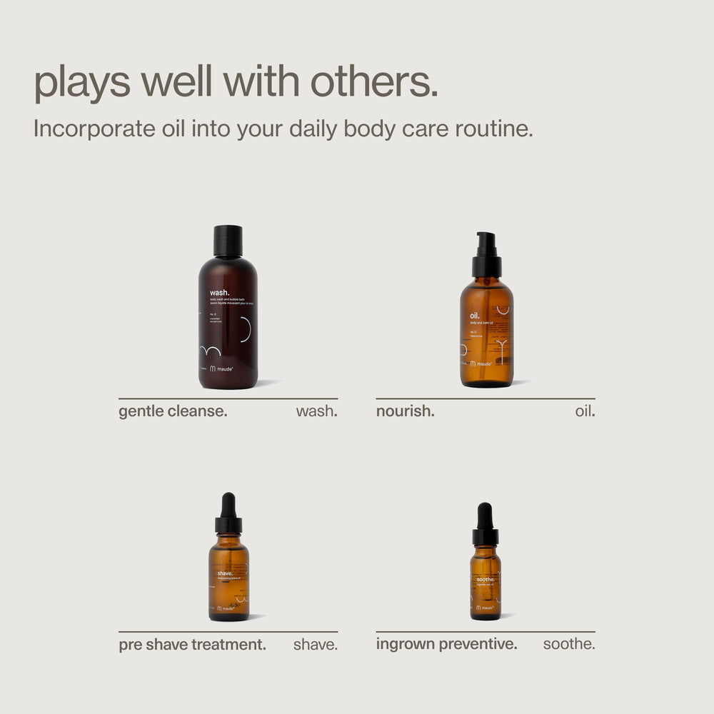 Maude Oil No. 0 massage-oil captured during a relaxing application