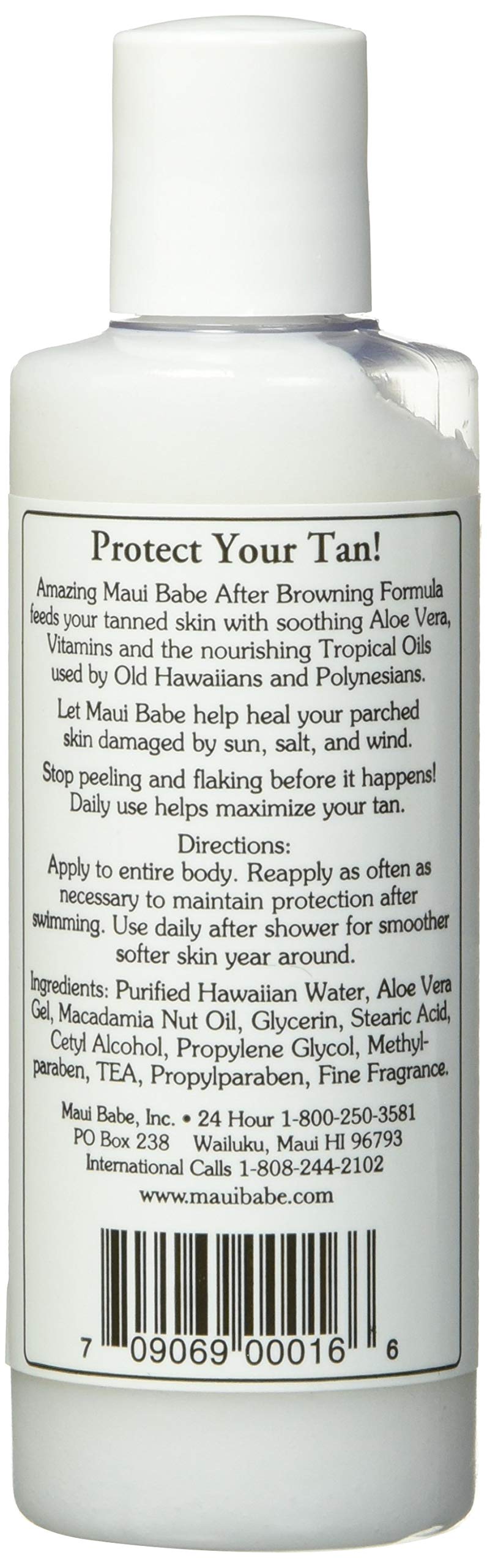 Maui Babe After Browning Lotion applied to sun-kissed skin for deep hydration.