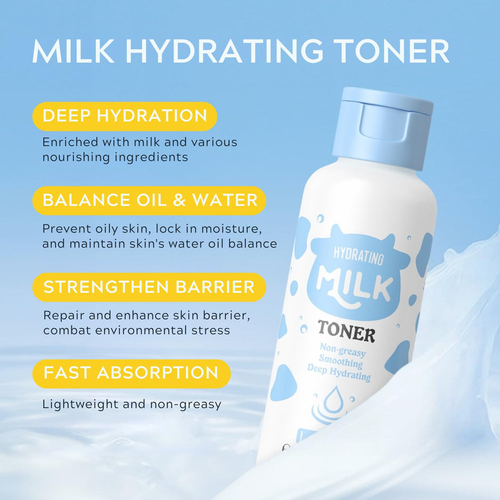 Mauiluxy milk toner bottle balancing hydration for a refreshed feel