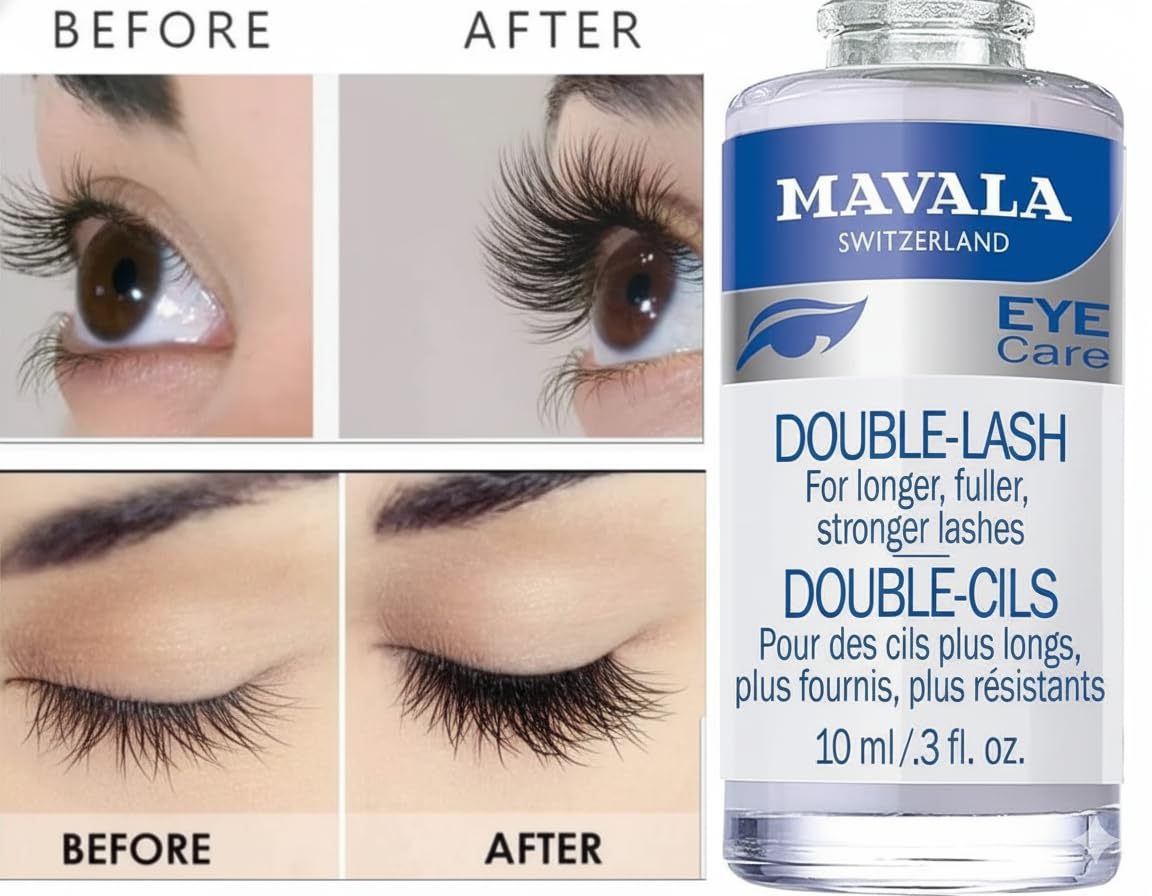 Mavala Double-Lash brush application shows precise nightly lash coating for even coverage
