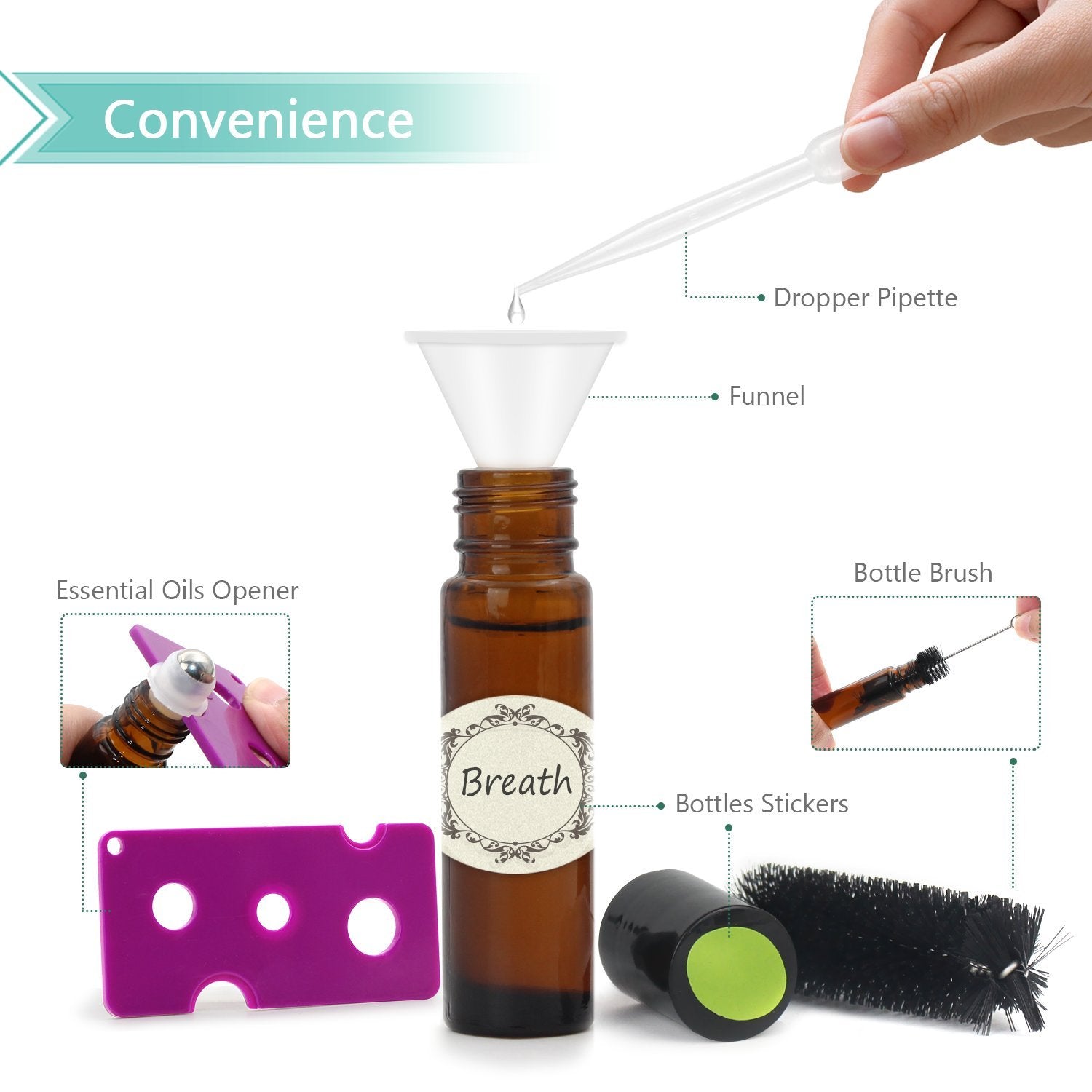 Mavogel amber 10ml roller bottle in use shows easy roll-on application.