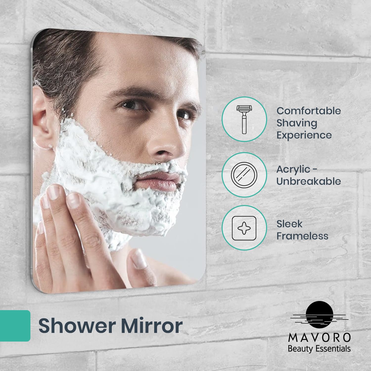 Mavoro frameless sleek design adds modern bath aesthetic