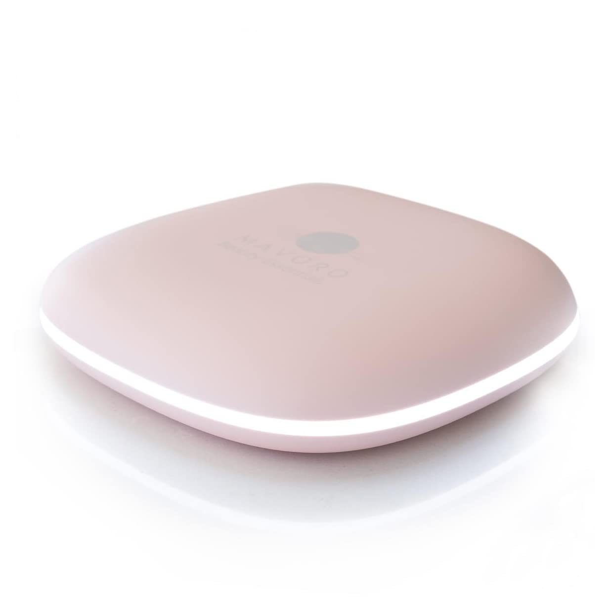 Mavoro LED travel mirror front view showing compact design for precise makeup