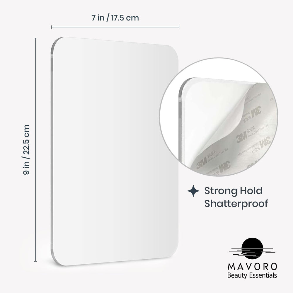 Mavoro multipurpose mirror suits showers, lockers, closets, and desks