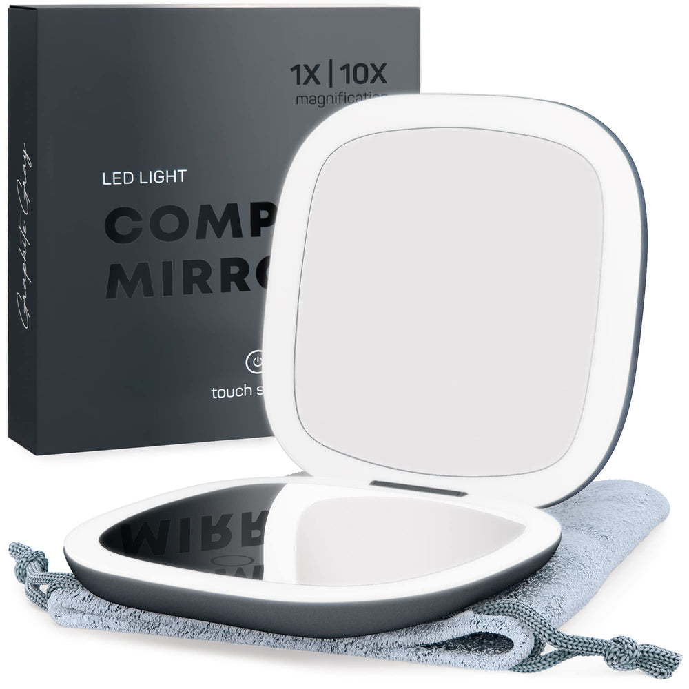 Mavoro travel mirror shows natural skylight LEDs for color-accurate makeup.