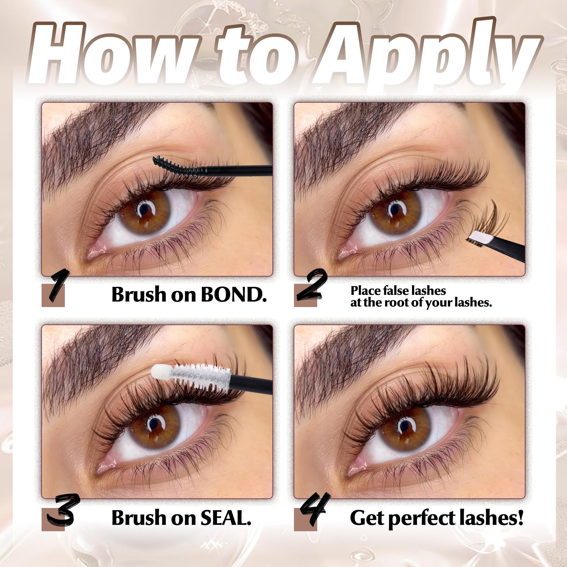 Mavphnee bond and seal lash glue kit for strong hold and long wear.