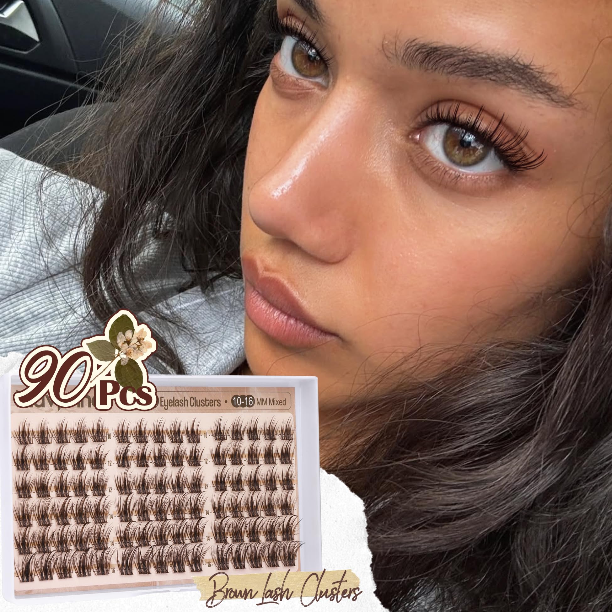 Mavphnee Brown Lash Band Clear Wide Band enables seamless wispy volume.