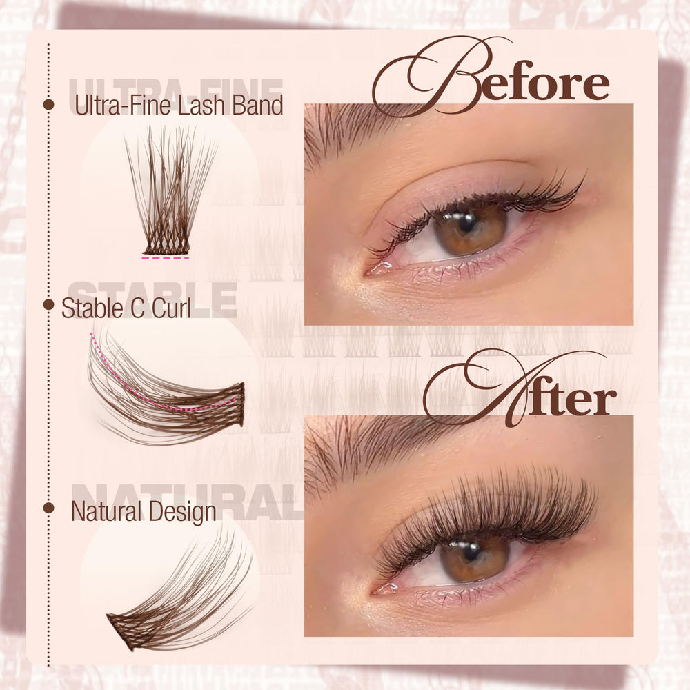 Mavphnee dark brown lashes with a comfort-first cotton band for all-day wear.