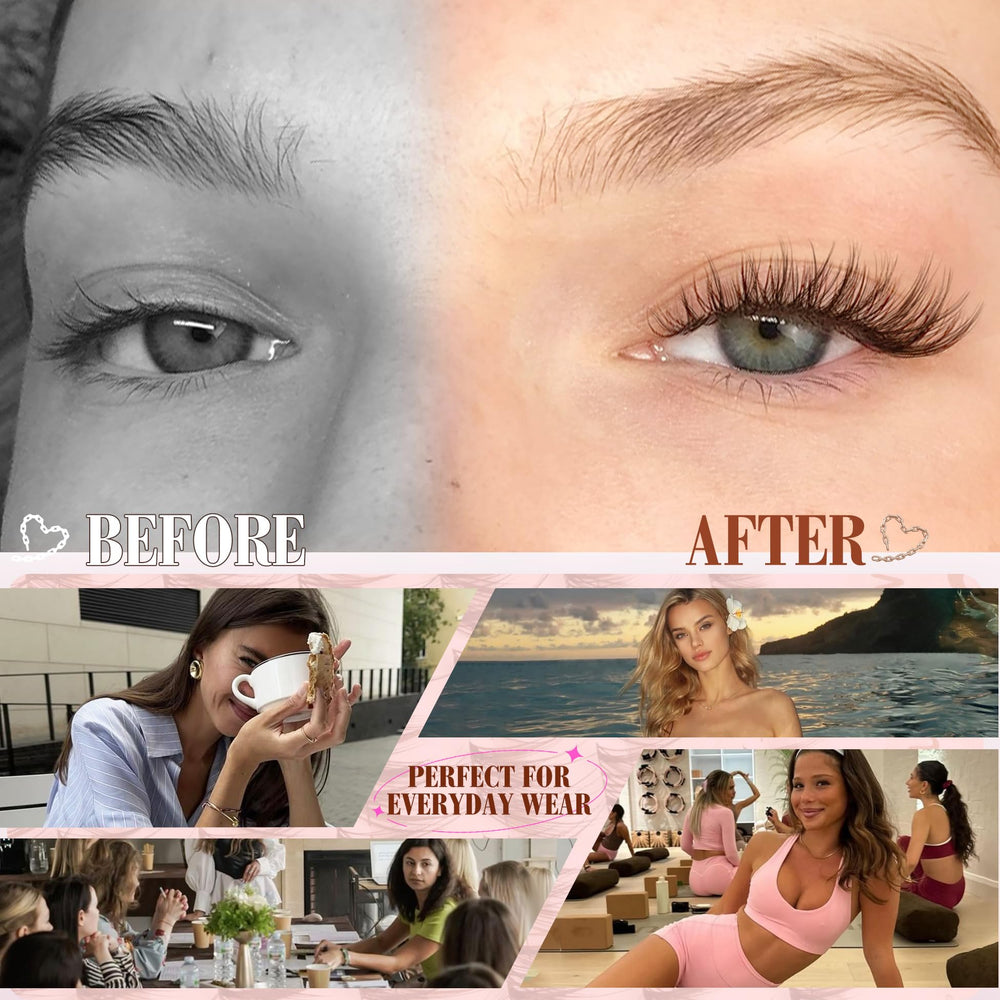 Mavphnee brown lash clusters 8-16mm lengths provide subtle definition.