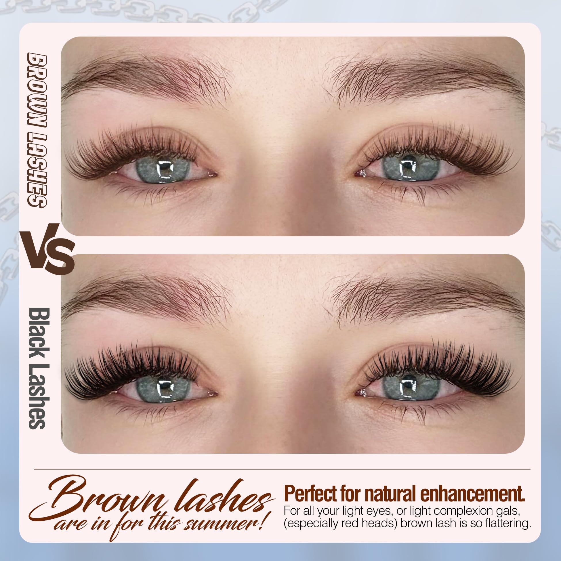 Mavphnee brown lash clusters in mixed lengths 8-16mm