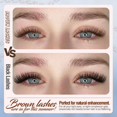 Mavphnee brown lash clusters in mixed lengths 8-16mm