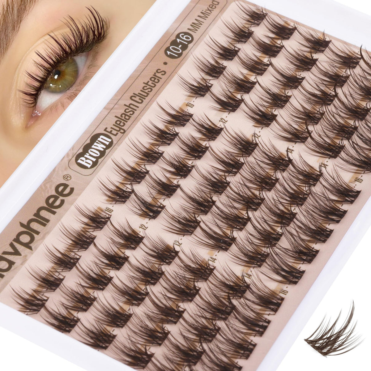 Mavphnee Brown Lash Clusters wispy daily use for natural everyday glamour.
