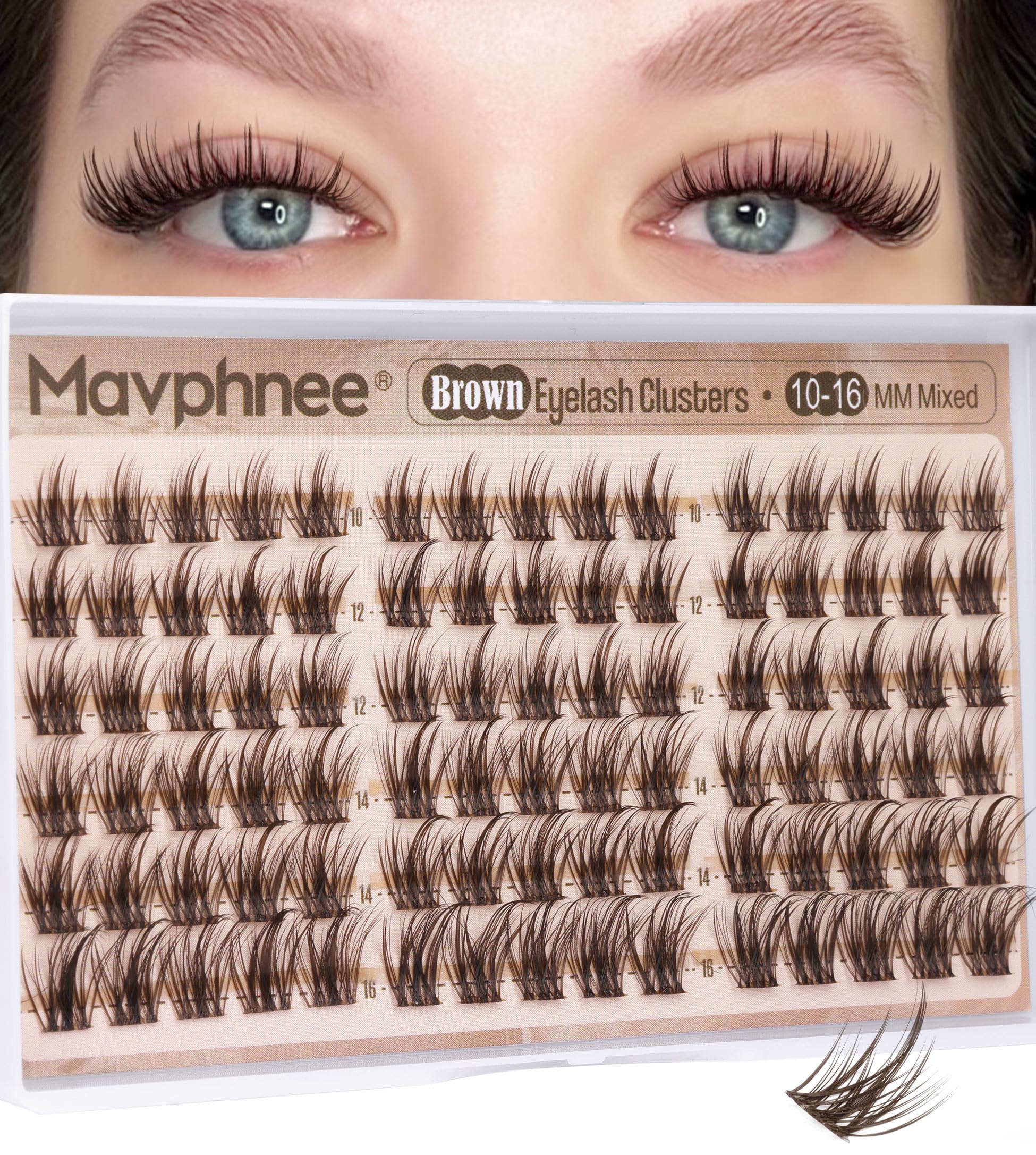 Mavphnee Brown Lash Natural C-Curve flatters most eye shapes.